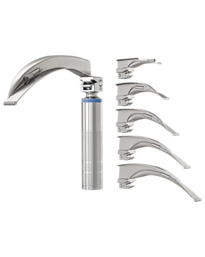Laryngoscope à  fibres optiques, 5 lames Modèle MACINTOSH