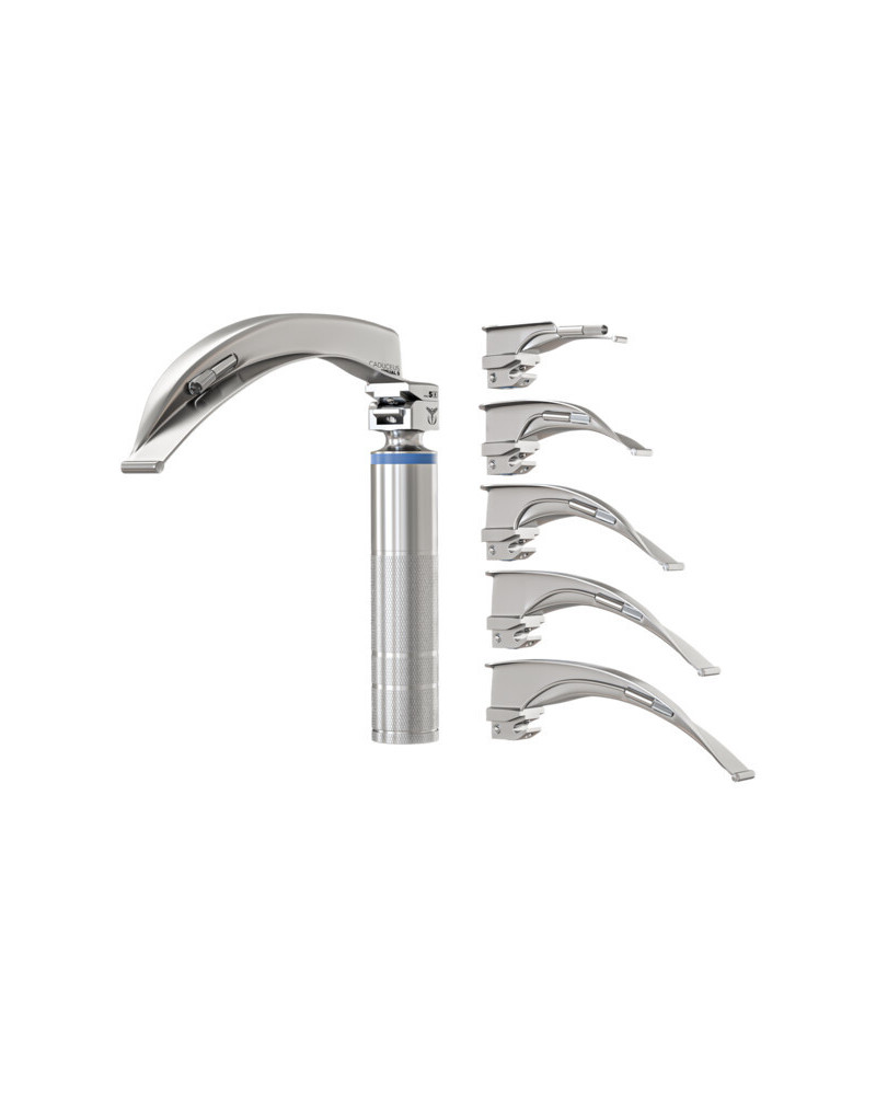 Laryngoscope à  fibres optiques, 5 lames Modèle MACINTOSH