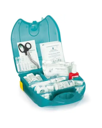 Trousse secourisme type médecine du travail avec support mural vide