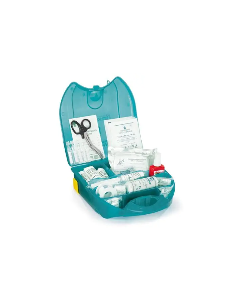 Trousse secourisme type médecine du travail avec support mural vide