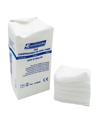 Compresse Non Tissée Non Stérile - format 5 x 5 cm boite de 100