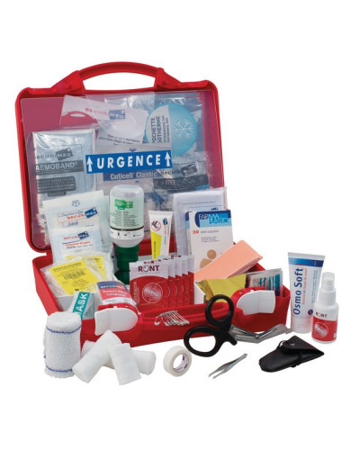 Trousse petit modèle  type médecine du travail avec support mural