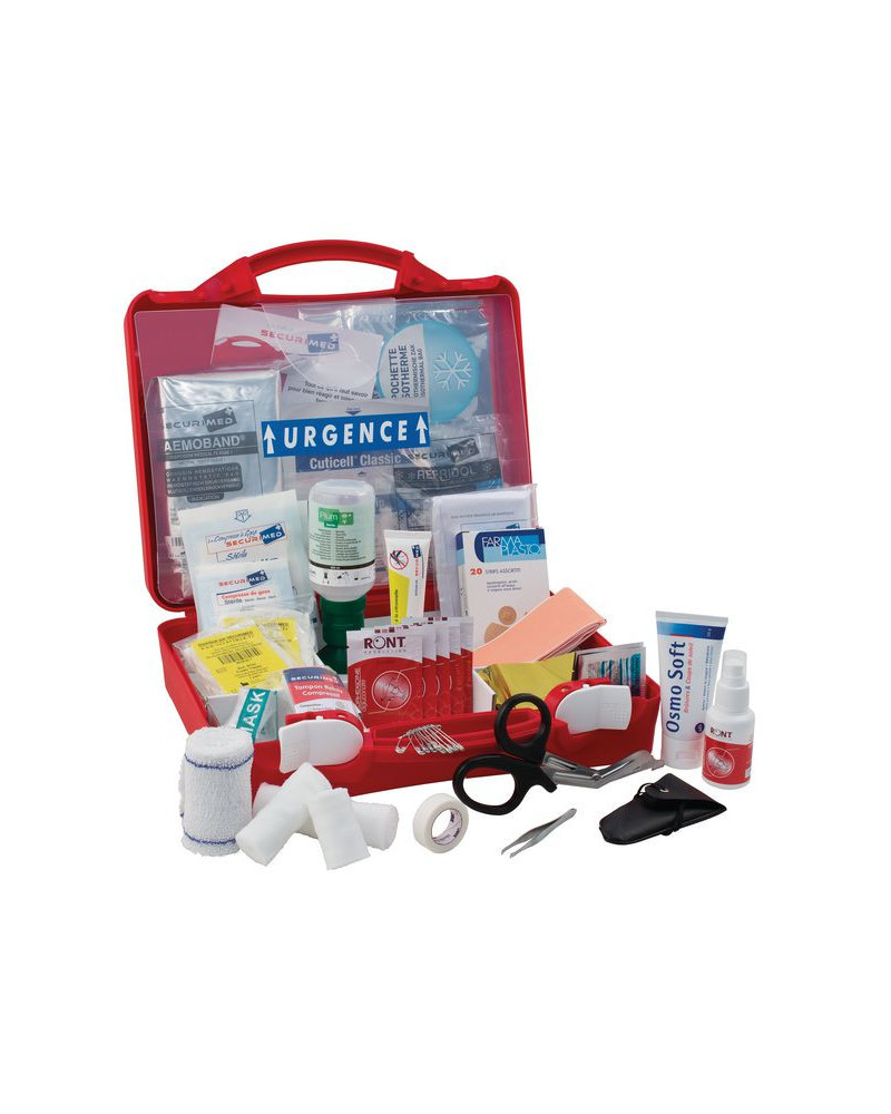 Trousse petit modèle  type médecine du travail avec support mural