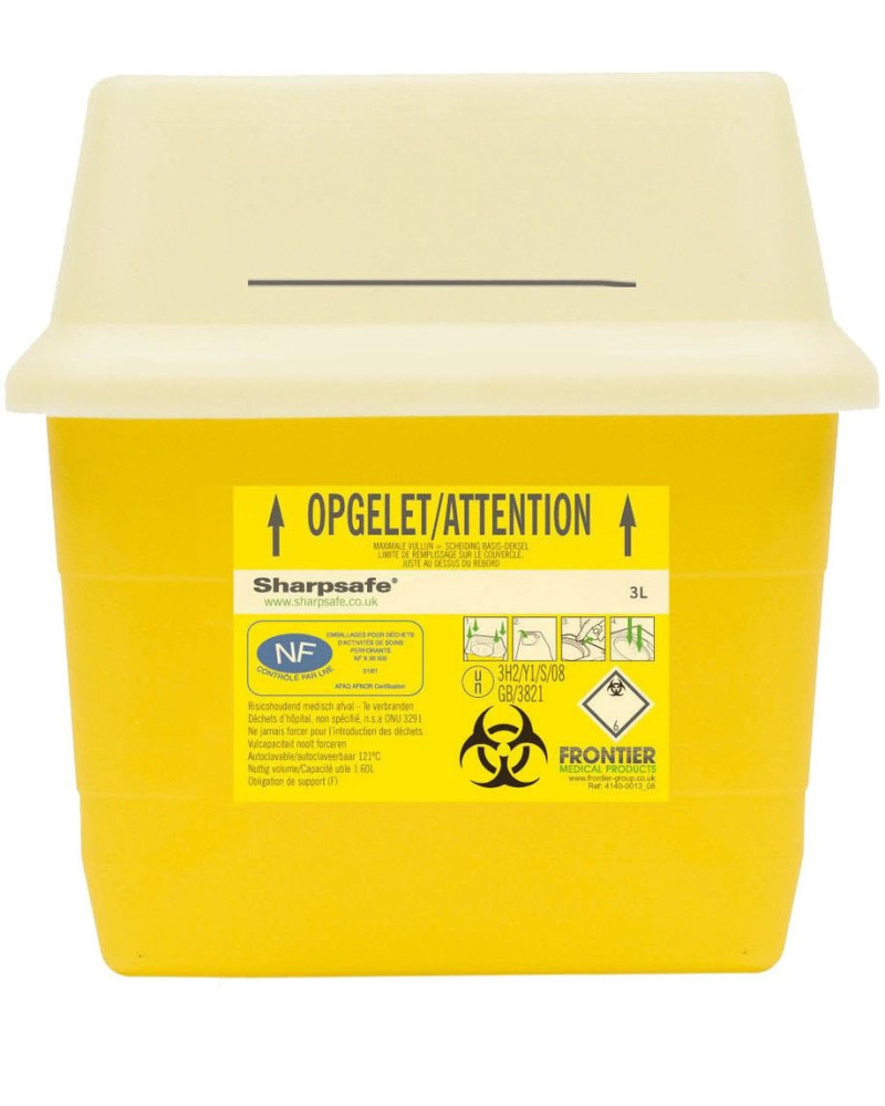 Collecteur Sharpsafe® 0,3L, déconnexion d'aiguilles et de stylo-injecteur