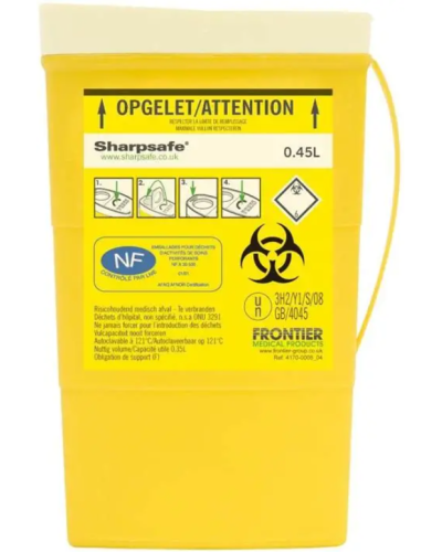 Collecteur Sharpsafe® 0,45L, ouverture large sans déconnexion
