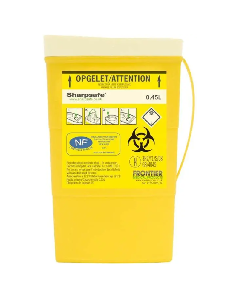 Collecteur Sharpsafe® 0,45L, ouverture large sans déconnexion