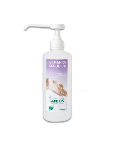 Dermanios scrub chlorhexidine 4%, 12 flacons de 500 mL avec pompe vissée
