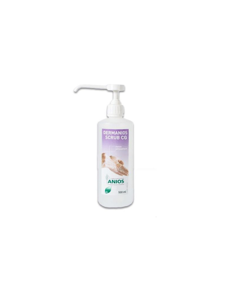 Dermanios scrub chlorhexidine 4%, 12 flacons de 500 mL avec pompe vissée
