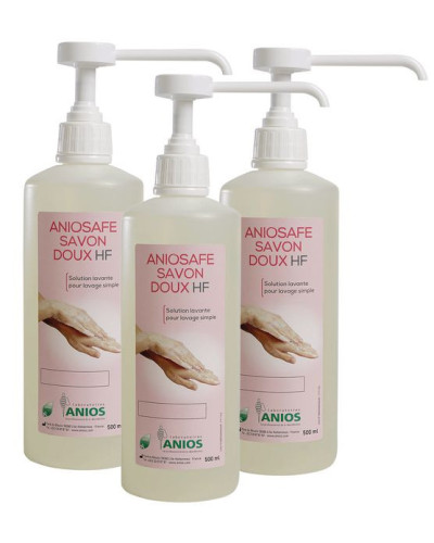 ANIOSAFE savon ultra doux, Flacons de 500 mL pompe vissée
