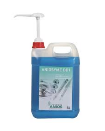 ANIOSYME DD1, bidons de 5 litres avec 1 pompe doseuse de 25 ml