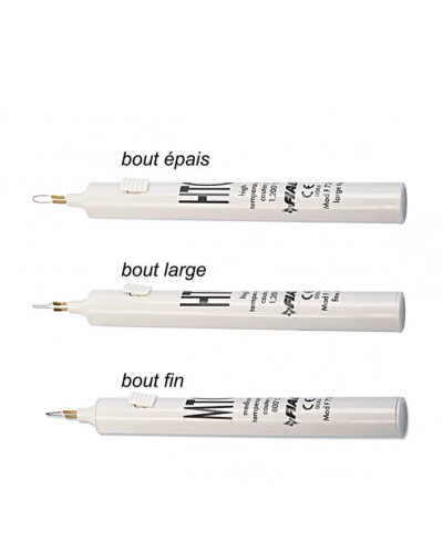 Stylo à cautériser - électrocautère 1200 °C , 125 mm pointe fine