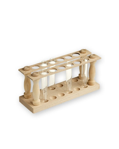 Portoir bois pour 12 tubes à  essai (6X2)