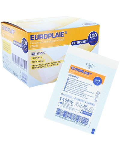 Pansement stérile avec compresse LPPR Europlaie -5 cm x 7,2 cm