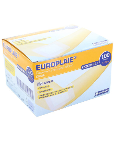 Pansement stérile avec compresse LPPR Europlaie -5 cm x 7,2 cm