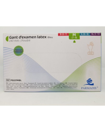 Gant d'examen Latex bleu