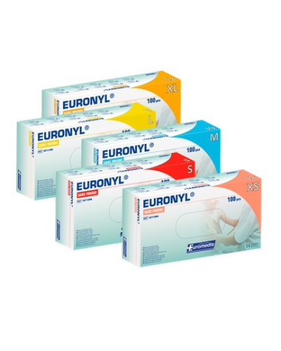 Gant vinyle sans poudre EURONYL - Boîte de 100 | Euromedis | SOCIMED
