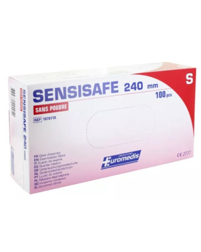 Gant vinyle stretch sans poudre SENSISAFE - Boîte 100 | SOCIMED
