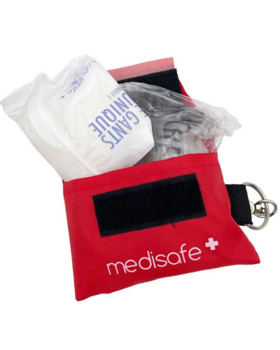 Masque bouche à  bouche+ sacoche + 2 gants