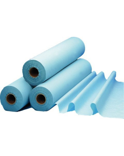 Drap d'examen en rouleau de 180 formats 40x50cm bleu plastifié