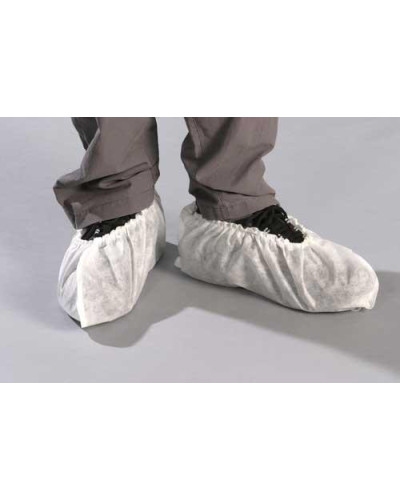Sur-chaussure en polypropylène non-tissé blanc
