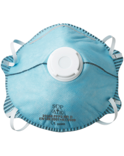 Masque FFP2 coquille Willtech avec valve de protection contre les vapeurs acides