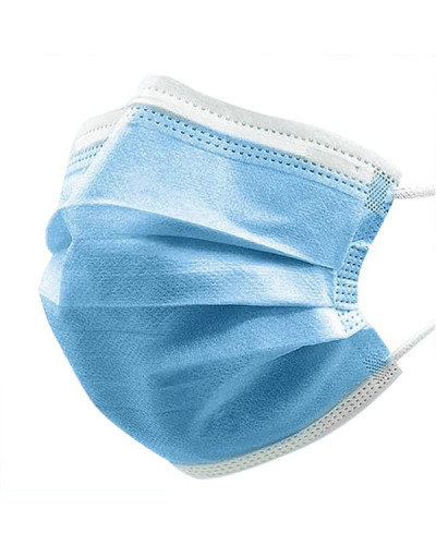Masque chirurgical en polypropylène non-tissé 3 plis type 2 bleu