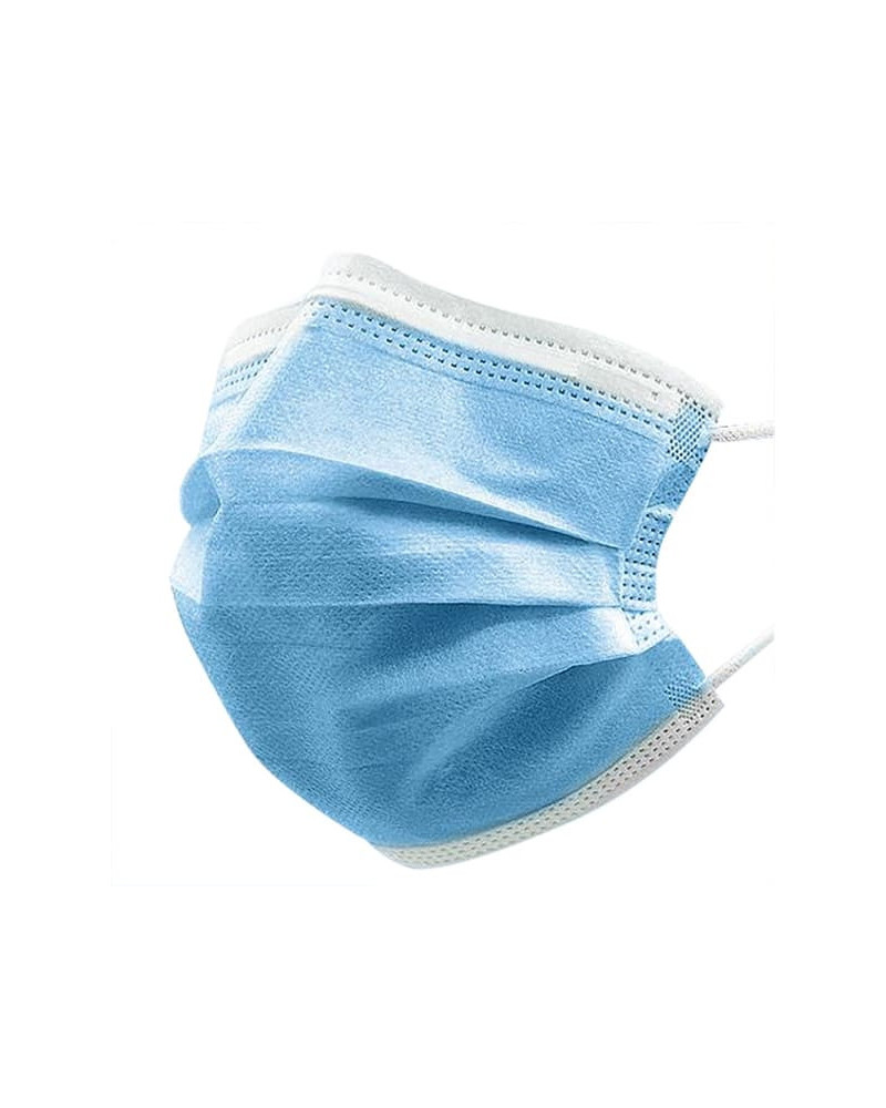 Masque chirurgical en polypropylène non-tissé 3 plis type 2 bleu