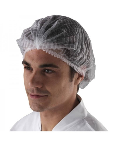 Charlotte à clip en polypropylène non-tissé blanche, 10g