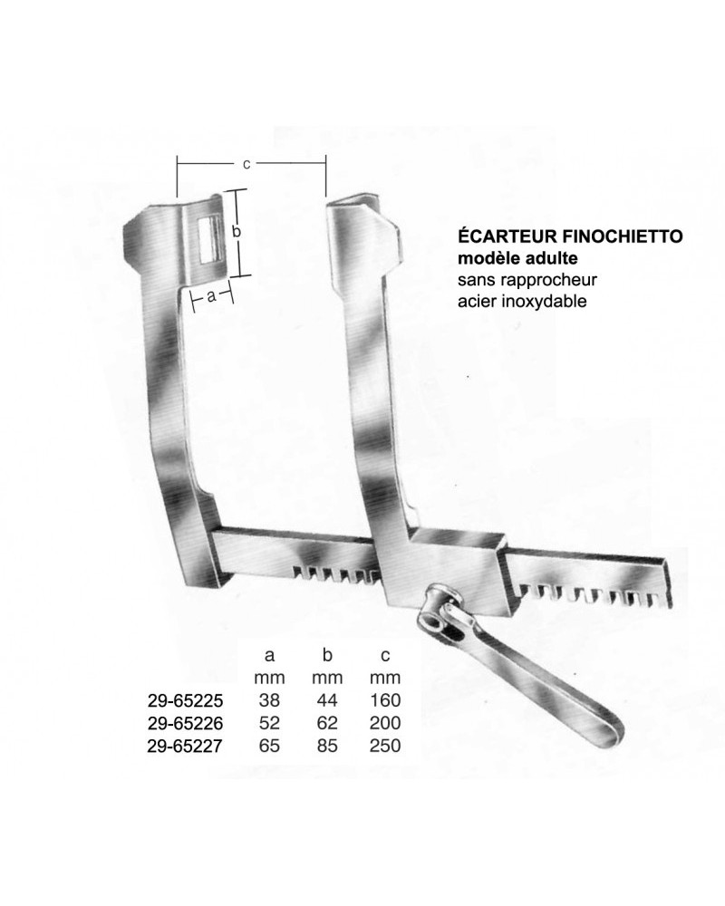 Ecarteur de FINOCHIETTO, Adulte à cremaillere 30 cm