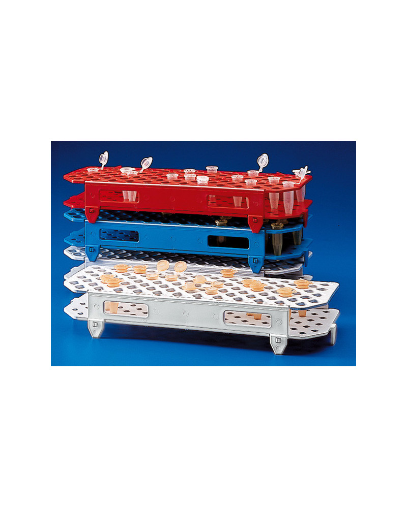 Portoirs PVC, pour 100 microtubes de 1.5 ml en Polypropylène, 4 x 25