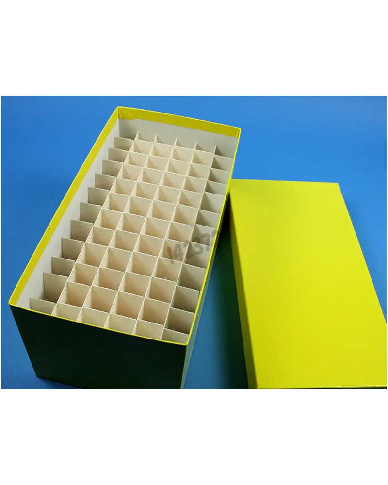 Boites carton pour congélateur 100 Tubes Jaune Boites carton pour congélateur 100 Tubes Jaune
