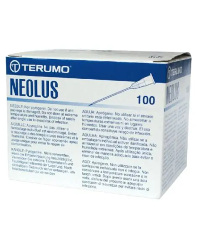Aiguille NEOLUS TERUMO à  usage unique, 19 x 0,4 mm - 27 g 3/4