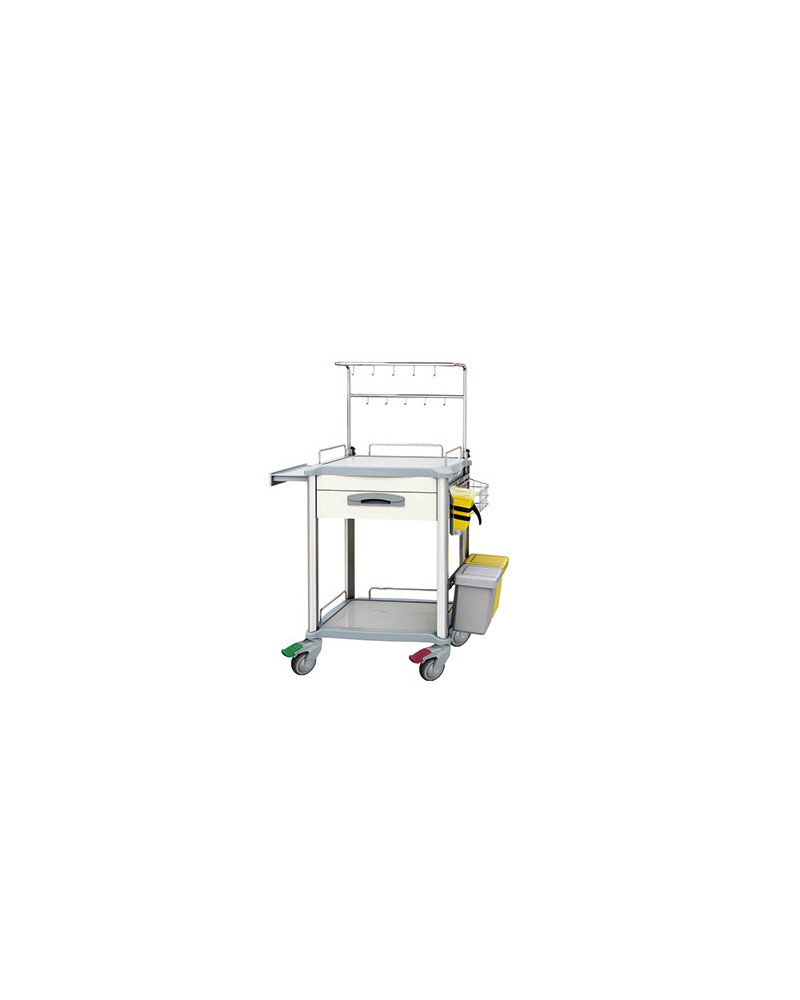 Chariot médical pour perfusion, Modèle JDESE294-C, Dim. L750 x L475 x H900