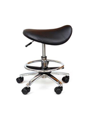 Tabouret médical réglable avec siège en forme de selle