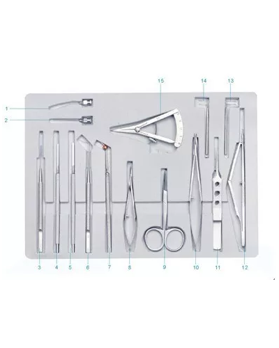 Ensemble d'instruments pour micro-opération du glaucome