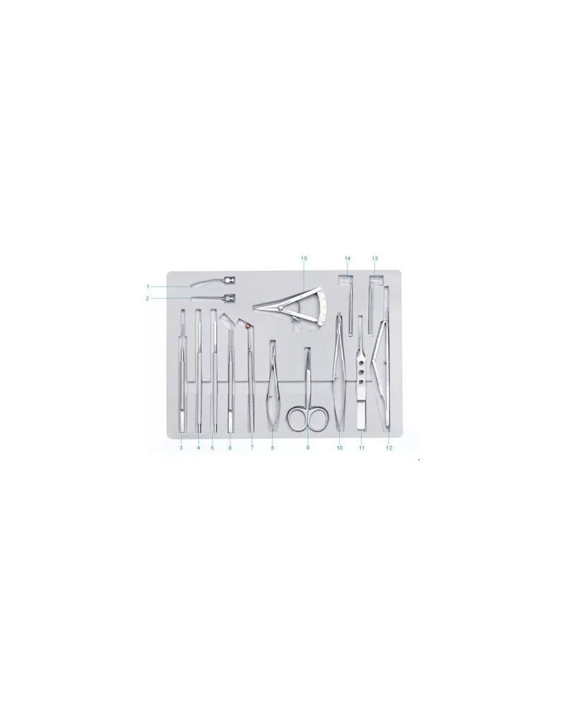 Ensemble d'instruments pour micro-opération du glaucome