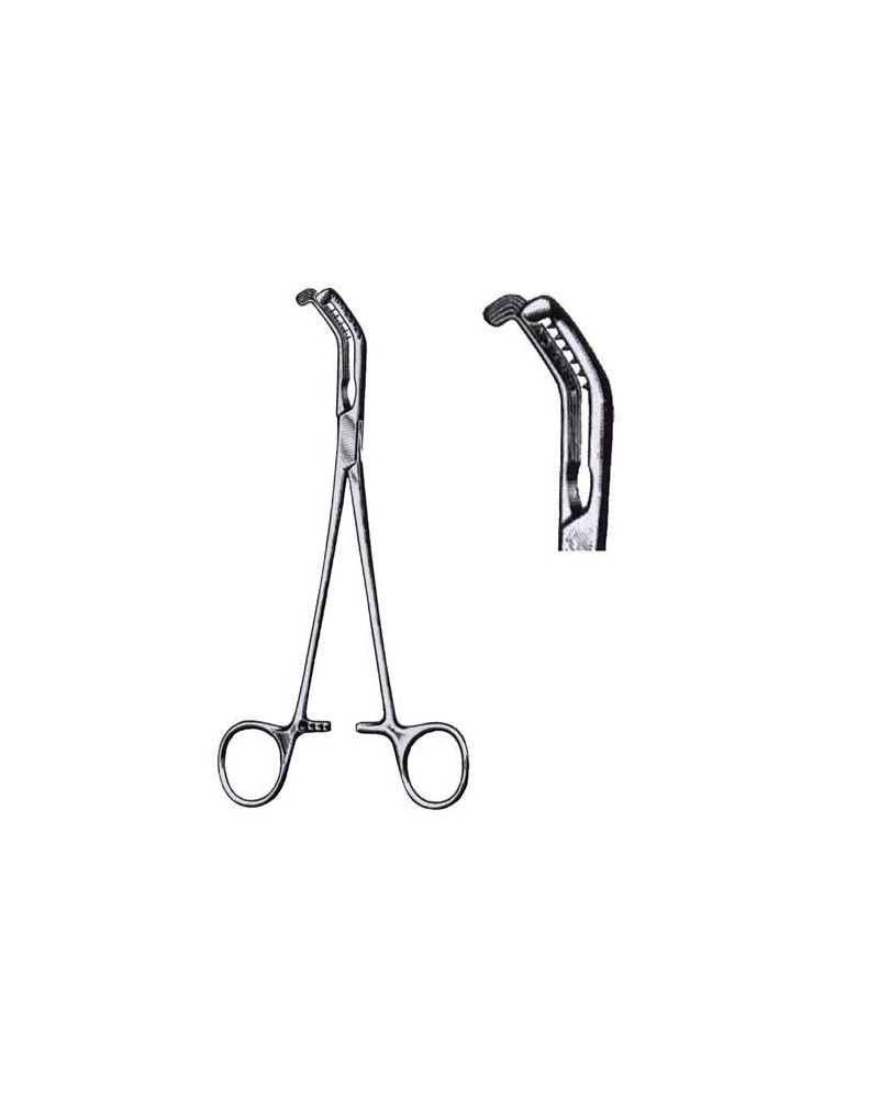 Pince clamp de Price-Thomas, à  bronches, 22 cm, griffes à  droite