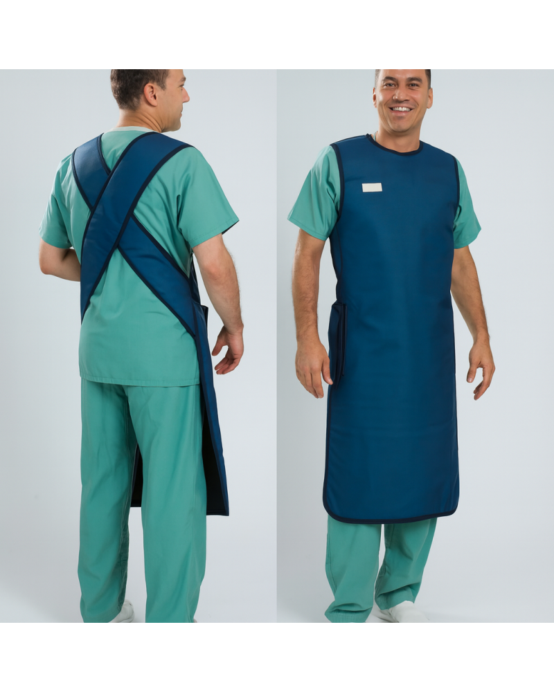 Blouse chirurgicale 120 X 60 cm, bande dorsale 0,35 mm