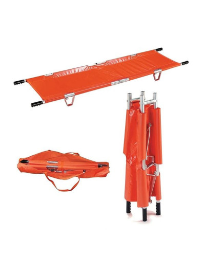 Civière pliable en tube aluminium, pour le transport des malades