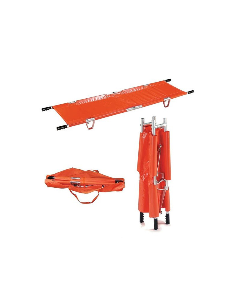 Civière pliable en tube aluminium, pour le transport des malades