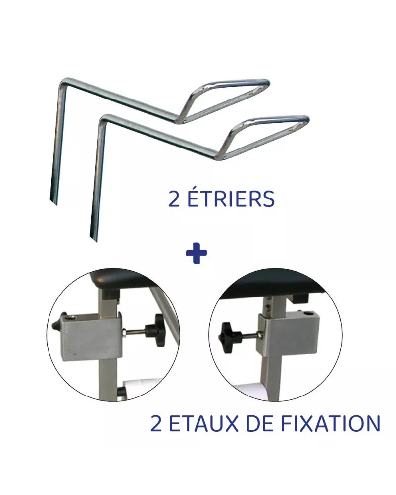 Etriers pour divan d'examen