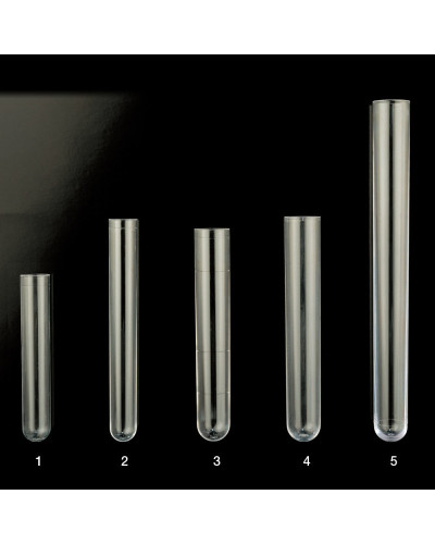 TUBE 5ML POLYSTYRENE APLAT BLANC GRADUE