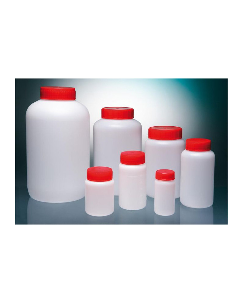 Flacons à large ouverture 2500 ml avec anse, bouchés/ionisés