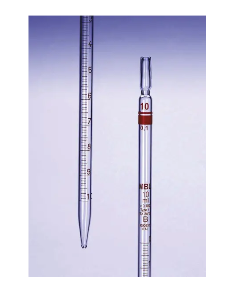 Pipettes graduées à écoulement total, 2 ml, graduation 0,01 ml