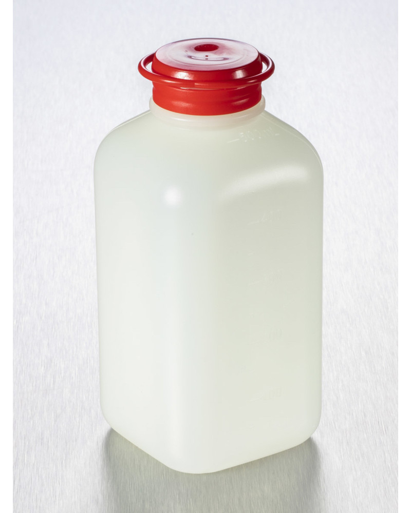 Flacons carrés de 500 ml, bouchés / ionisés Flacons carrés de 500 ml, bouchés / ionisés
