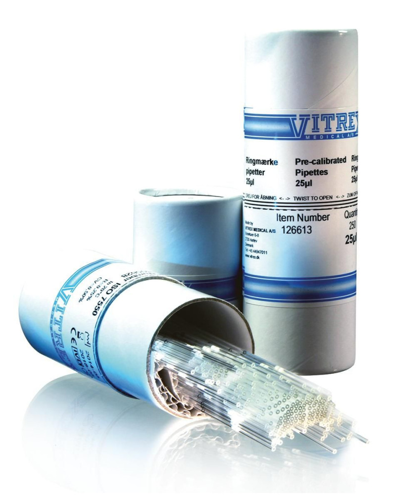 Micropipettes capillaires VITREX 25 à ± 0,25 %