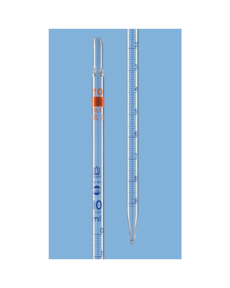 Pipettes graduées à  écoulement total,1 ml, graduation 0,01 ml