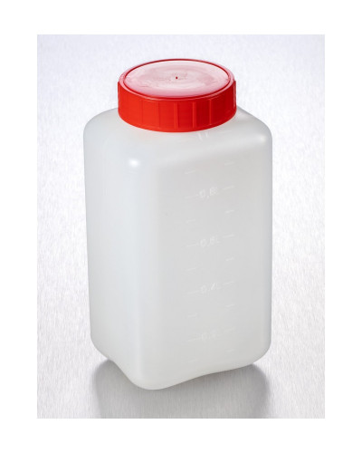 Flacons à large ouverture 2000ml, bouchés/ionisés, simple fer