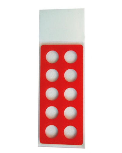 Lames avec revêtement teflon rouge, 2 x 5 puits Ø : 7 mm