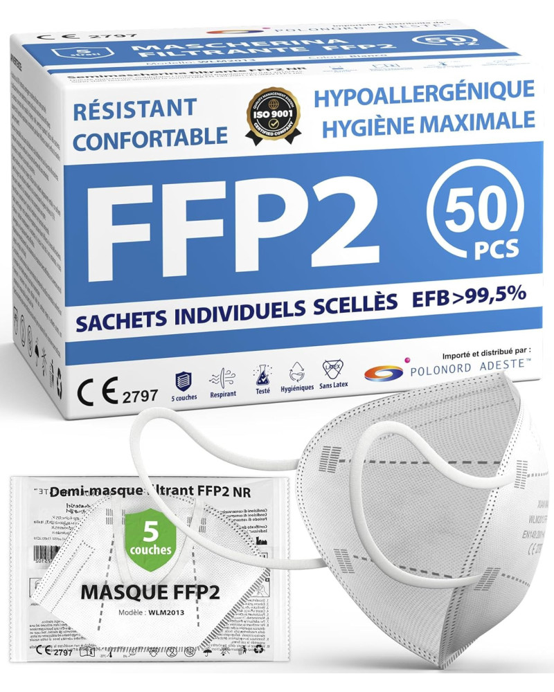 Masque de protection respiratoire tecnol, classe ffp2